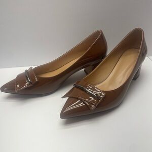 YODEKS Women's Chunky Heel Pumps Low Block Heel Pointed Toe Slip on Dress Shoes